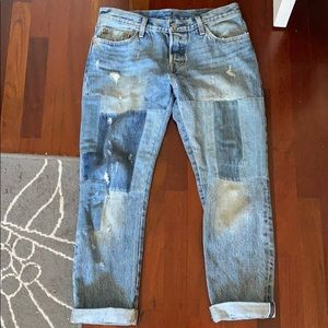 Levi’s patchwork jeans.